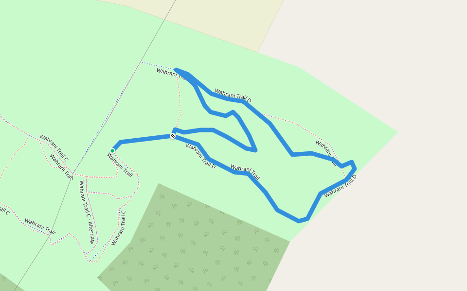 Wahrani Trail D walking route map in Barhamsville