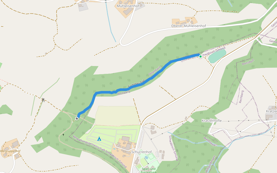 Fuchsbau-Trail walking route map in Ottenbach