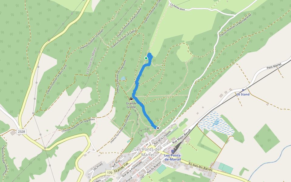 Trail VTT des Joux - Sector Trail walking route map in Les Ponts-de-Martel