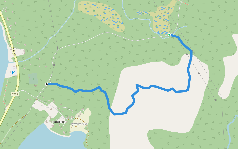 Track to Olbogfjellet walking route map in Hergot