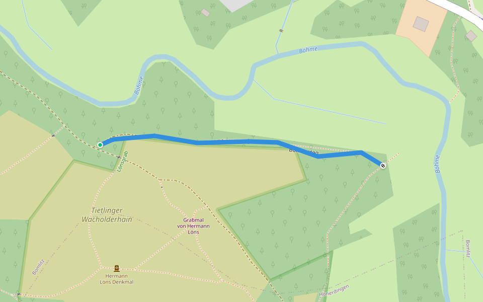Böhmesteg walking route map in Walsrode