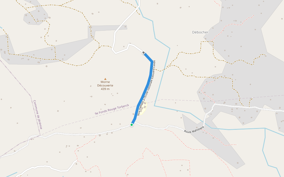 Voie menant à l'École nationale Édouard Cavée walking route map in Carrefour Sanon