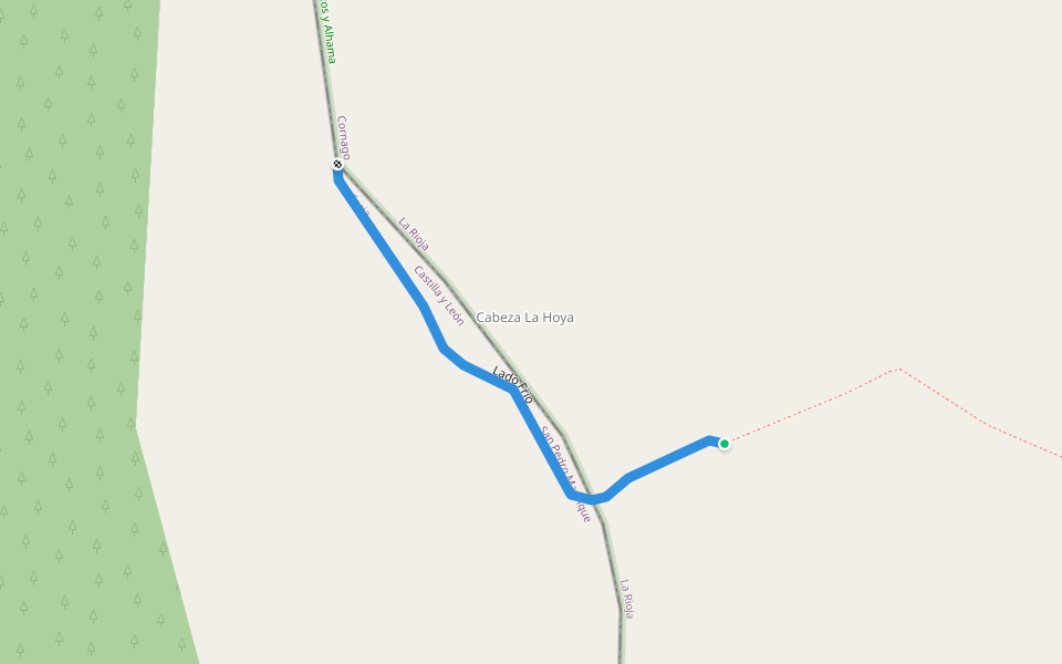 Lado Frio walking route map in Cornago
