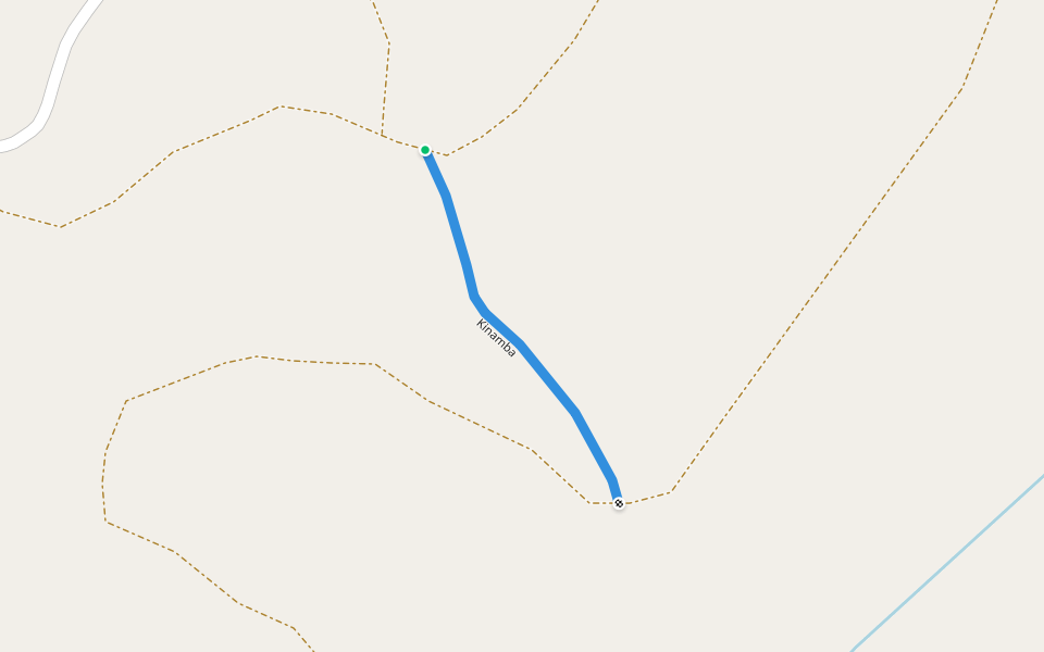 Kinamba walking route map in Muyaga