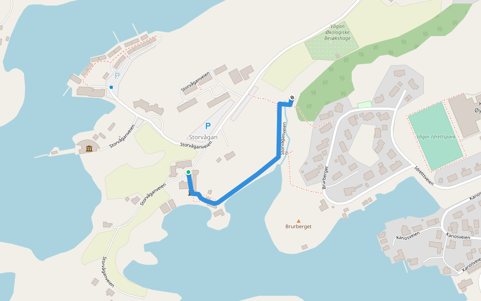 Storvåganveien walking route map in Kabelvåg