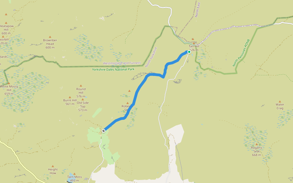 Jagger Road walking route map in Keld