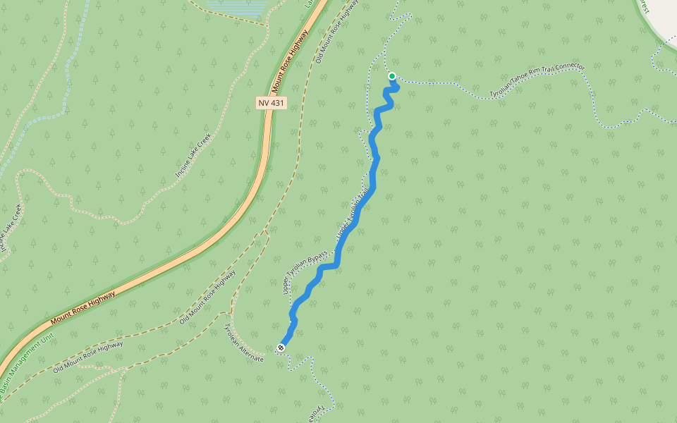Upper Tyrolian Trail walking route map in New Washoe City