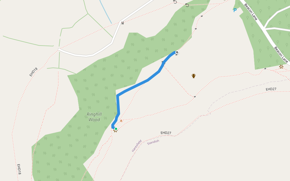 EHD29 walking route map in Haresfield