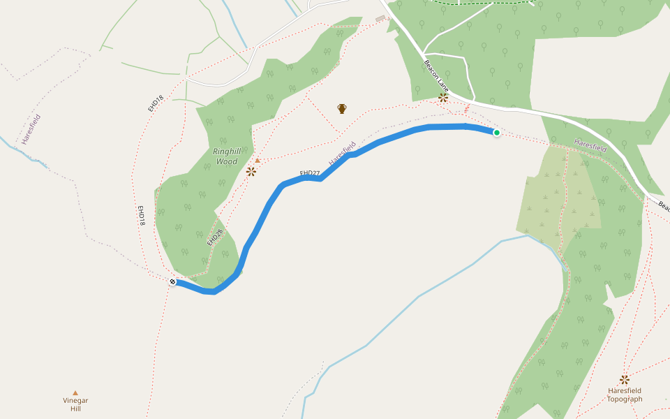 EHD27 walking route map in Haresfield