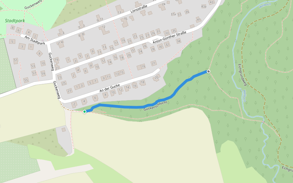 Guckenschlucht walking route map in Leisnig