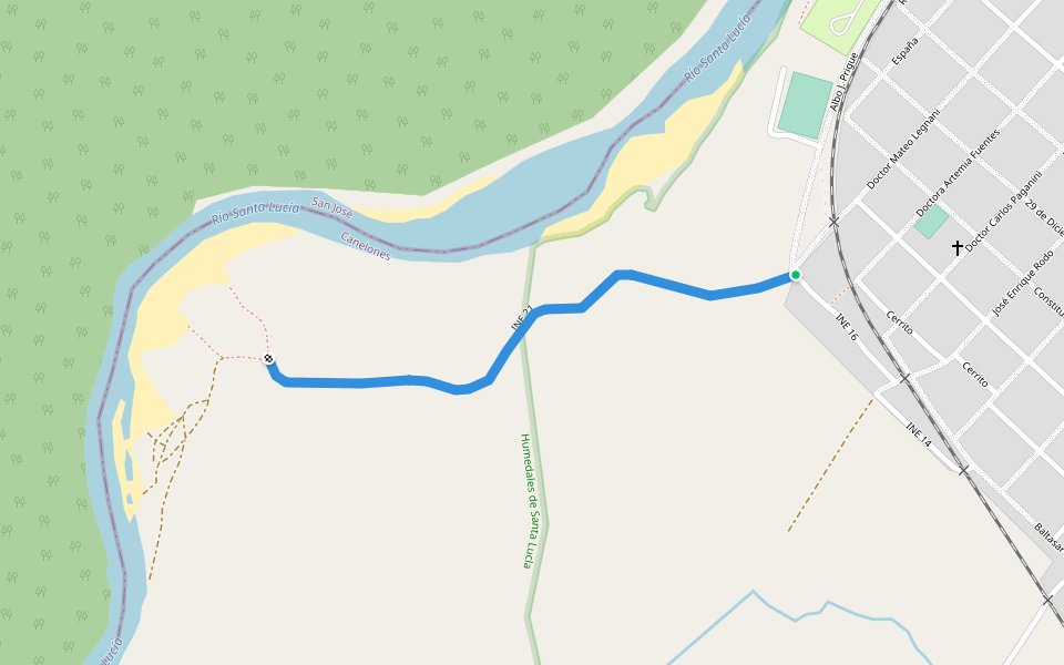 INE 21 walking route map in Santa Lucía