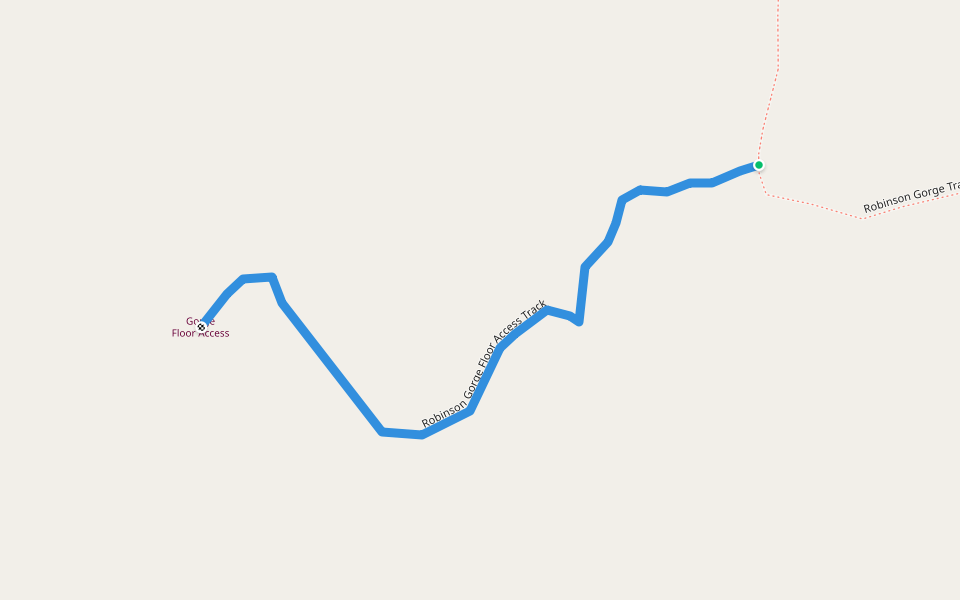 Robinson Gorge Floor Access Track walking route map in Glenhaughton