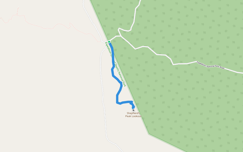Shepards Peak Track walking route map in Glenhaughton
