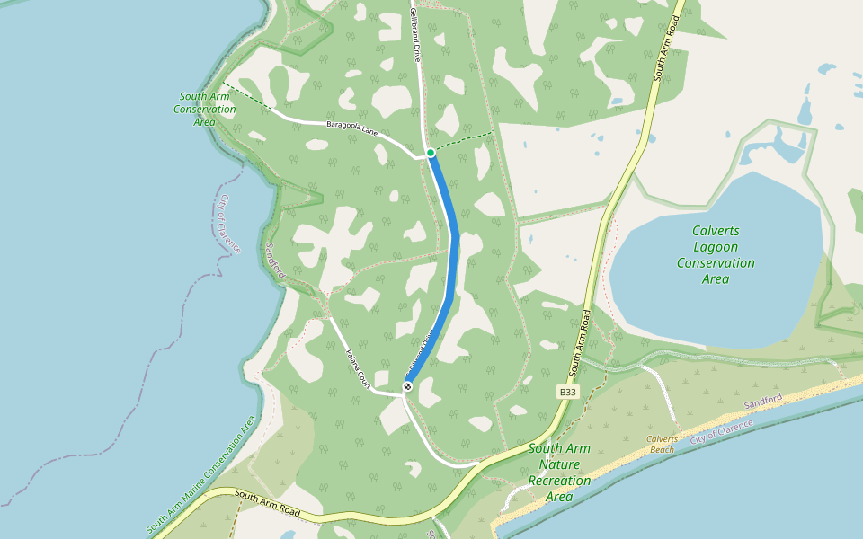 Gellibrand East trail walking route map in Sandford