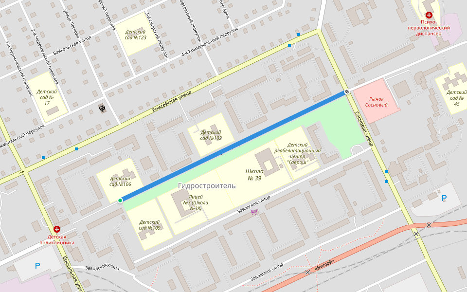 бульвар Орлова walking route map in Bratsk