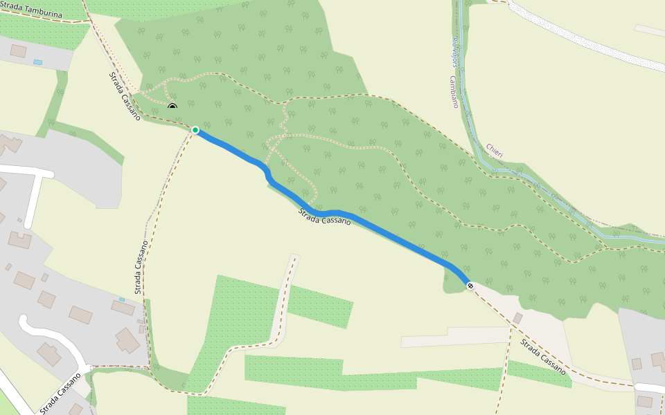 Strada Cassano walking route map in San Pietro