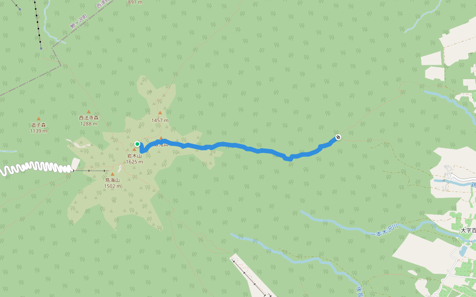 弥生登山道 walking route map in Hirosaki