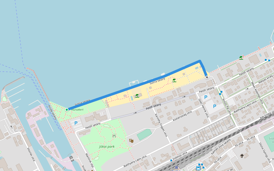 Isztria sétány walking route map in Siófok