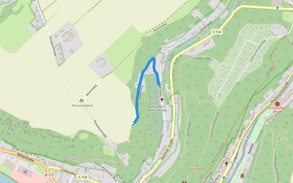 Zaukenweg walking route map in Bad Schandau