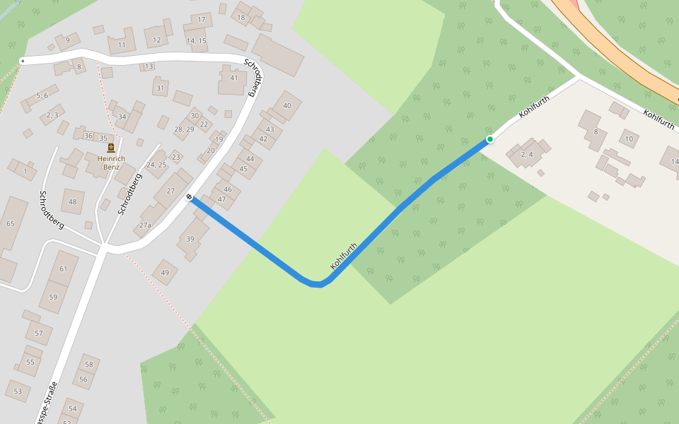 Kohlfurth walking route map in Solingen