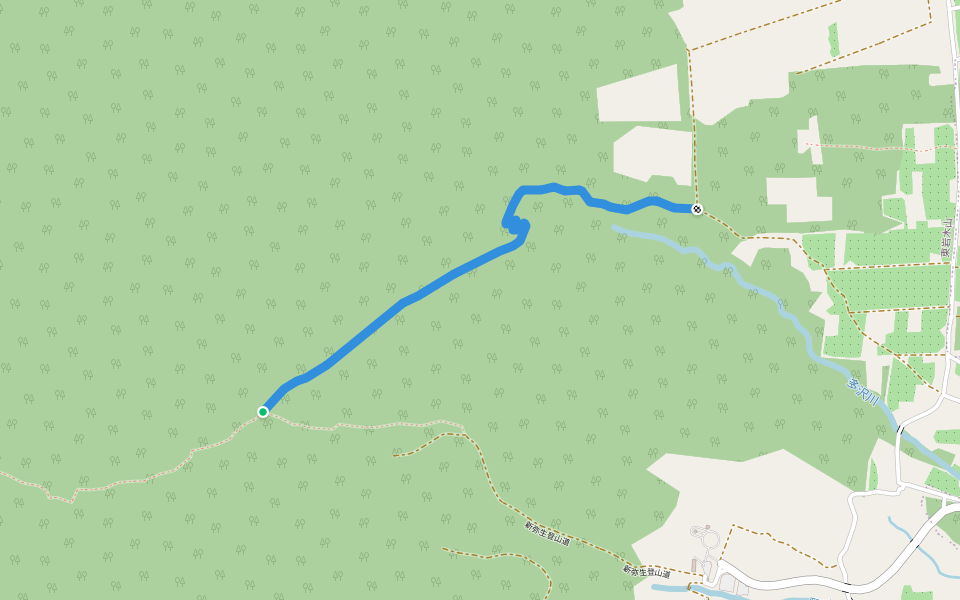 旧弥生登山道 walking route map in Hirosaki