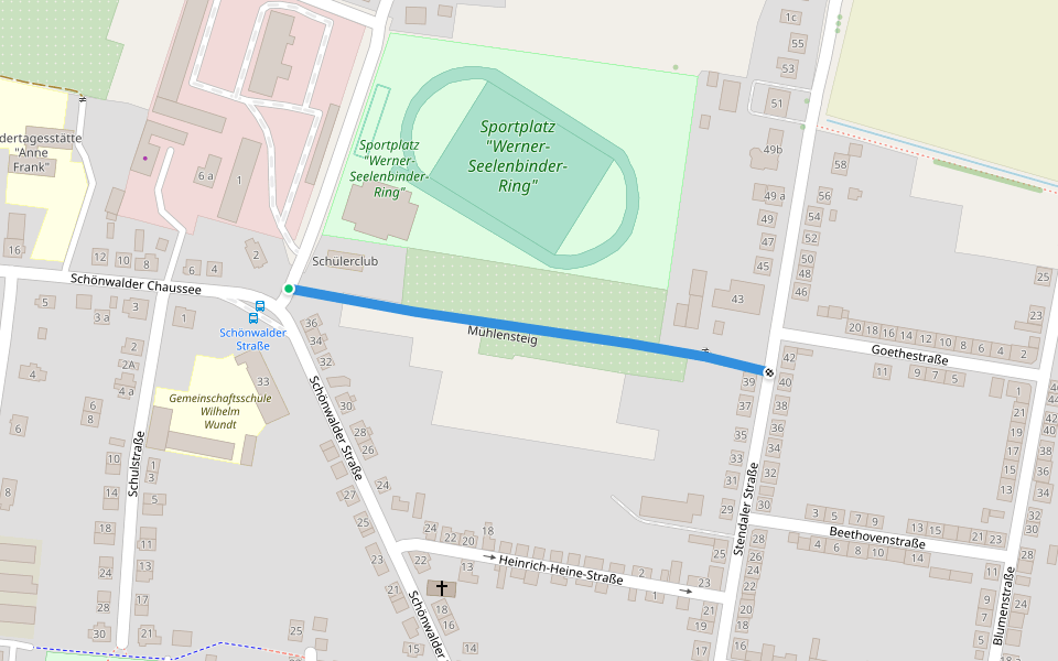 Mühlensteig walking route map in Tangerhütte