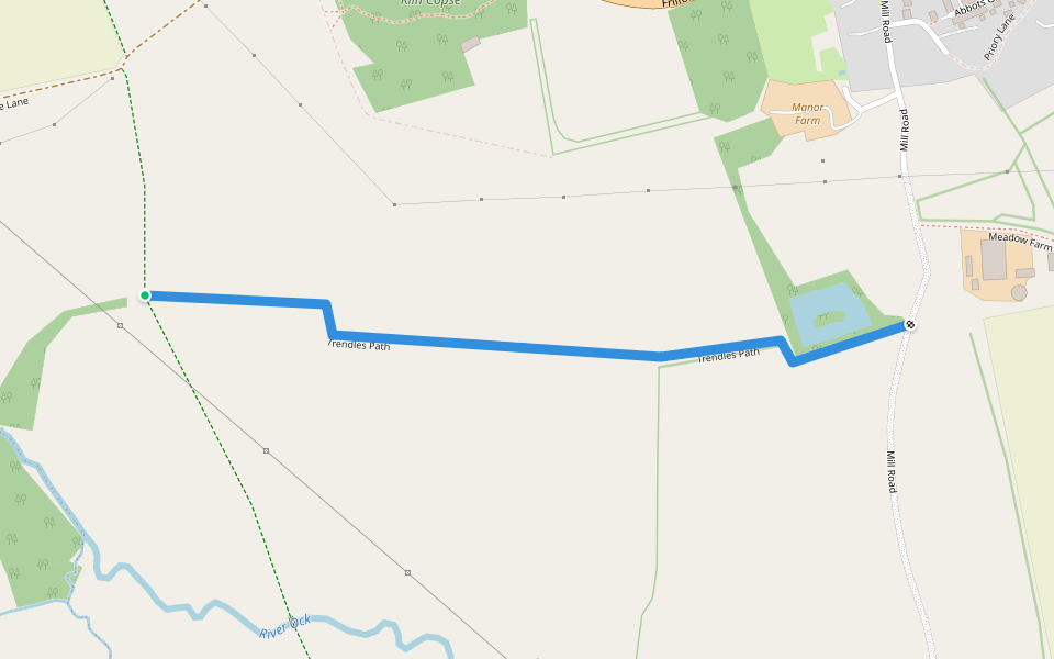 Trendles Path walking route map in Marcham