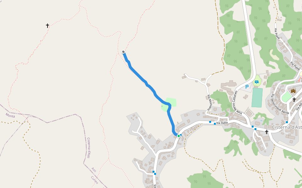 G.2 walking route map in Cisterna D'asti