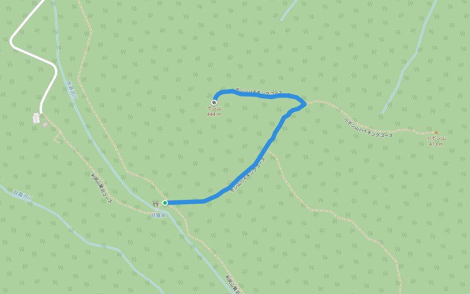 ポン山ハイキングコース walking route map in Rishirifuji