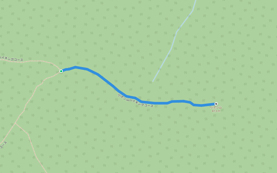 小ポン山ハイキングコース walking route map in Rishirifuji