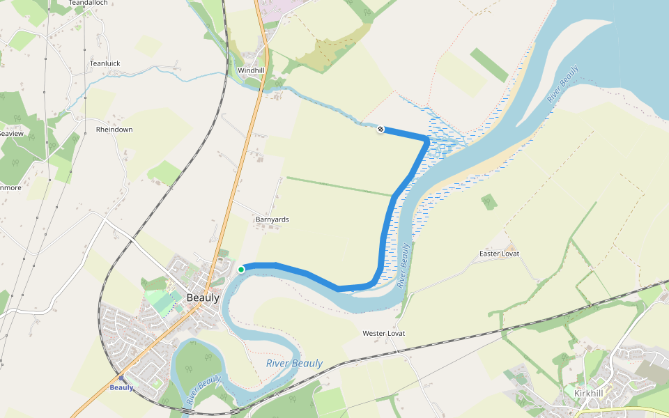 Top of Bank walking route map in Beauly