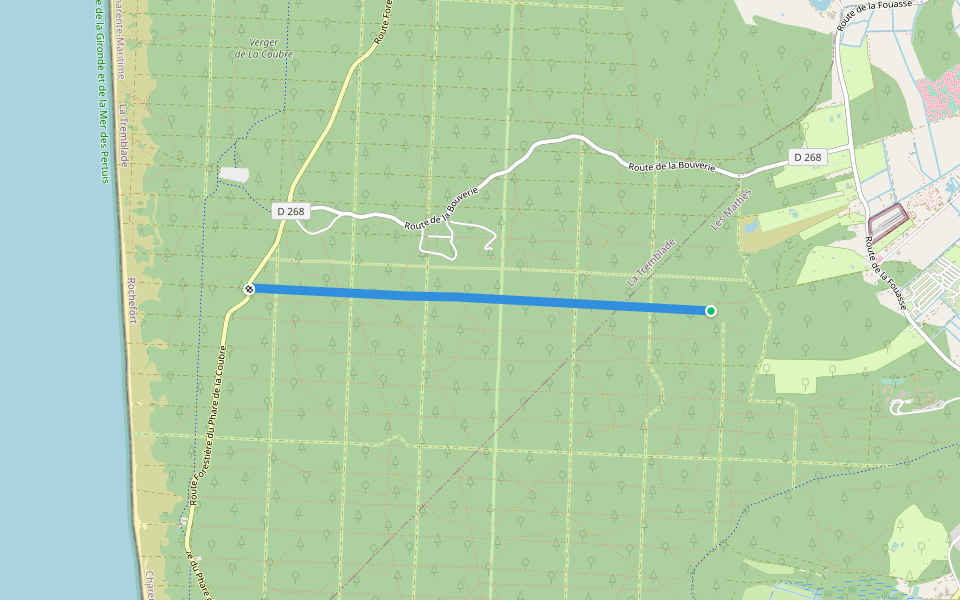 Ligne 38 walking route map in Les Mathes
