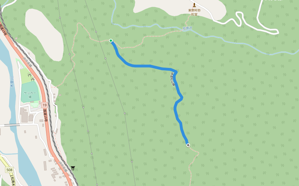 林道松山線 walking route map in Agematsu