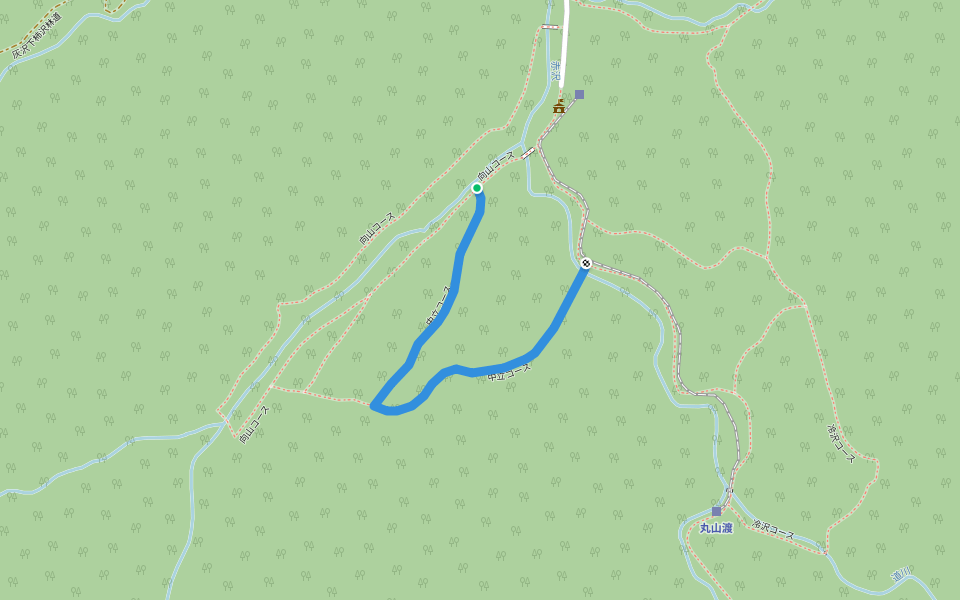 中立コース walking route map in Agematsu