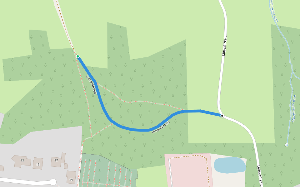 Untenfürkelt walking route map in Solingen
