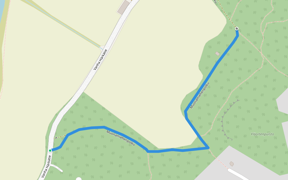 Muonamiehenpolku walking route map in Turku