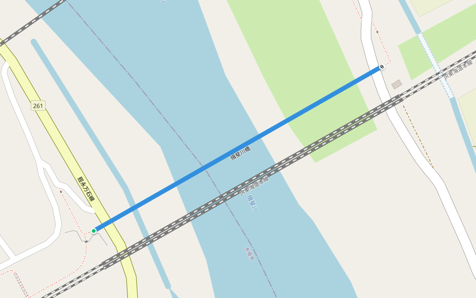 揖斐川橋 walking route map in Ogaki