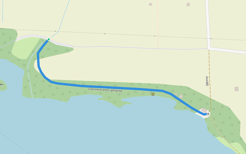 Cammererarens gångväg walking route map in Umeå