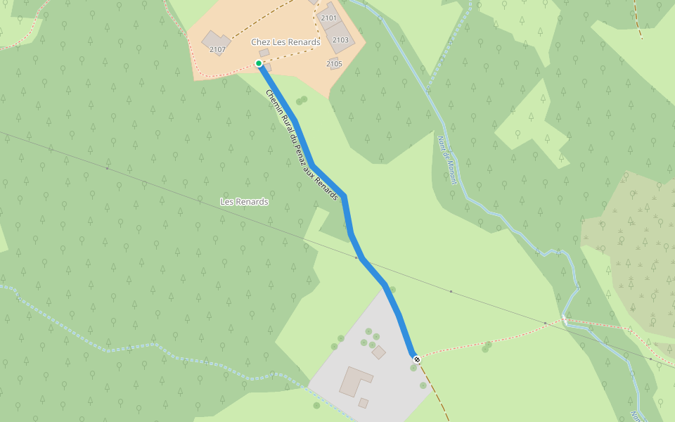 Chemin Rural du Penaz aux Renards walking route map in Boëge