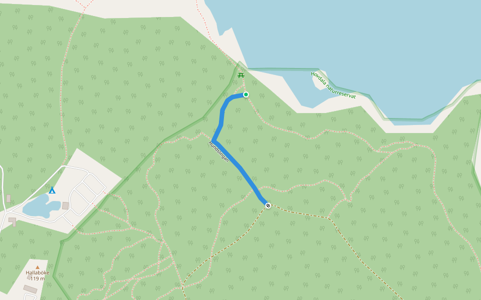 Hundslingan walking route map in Hässleholm