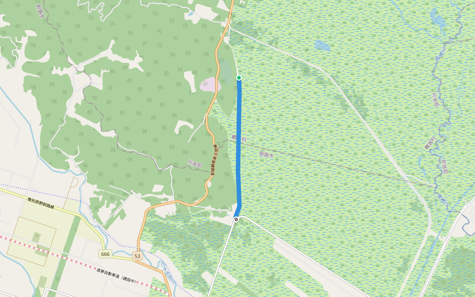 北海道自然歩道 walking route map in Tsurui