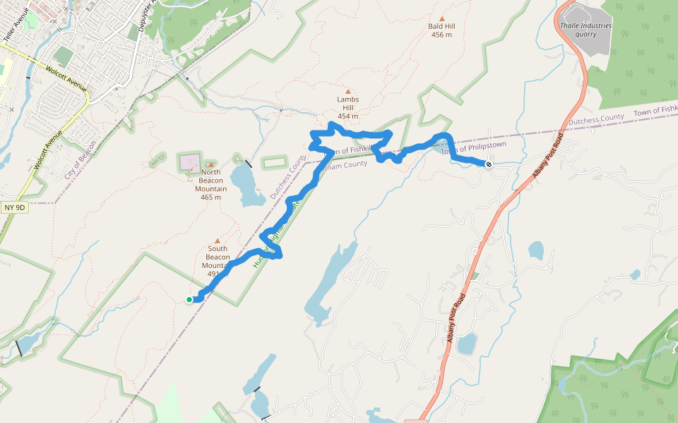 Wilkinson Memorial Trail (Yellow) walking route map in Beacon