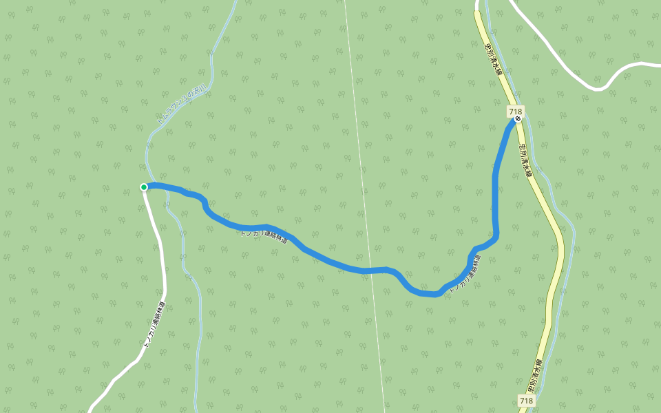 トノカリ連絡林道 walking route map in Shintoku