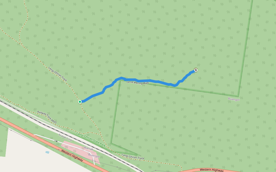 La-ne-jeering Walk walking route map in Warrak