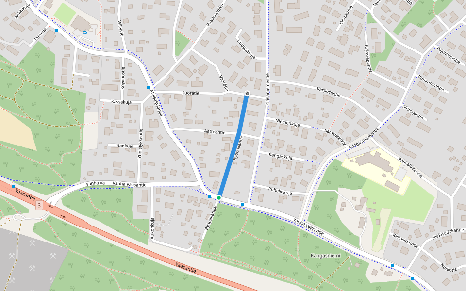 Ryöpäkäntie walking route map in Kangasniemi