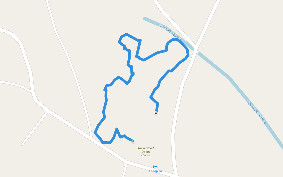 Sendero Ecologico Unillanos walking route map in Villavicencio