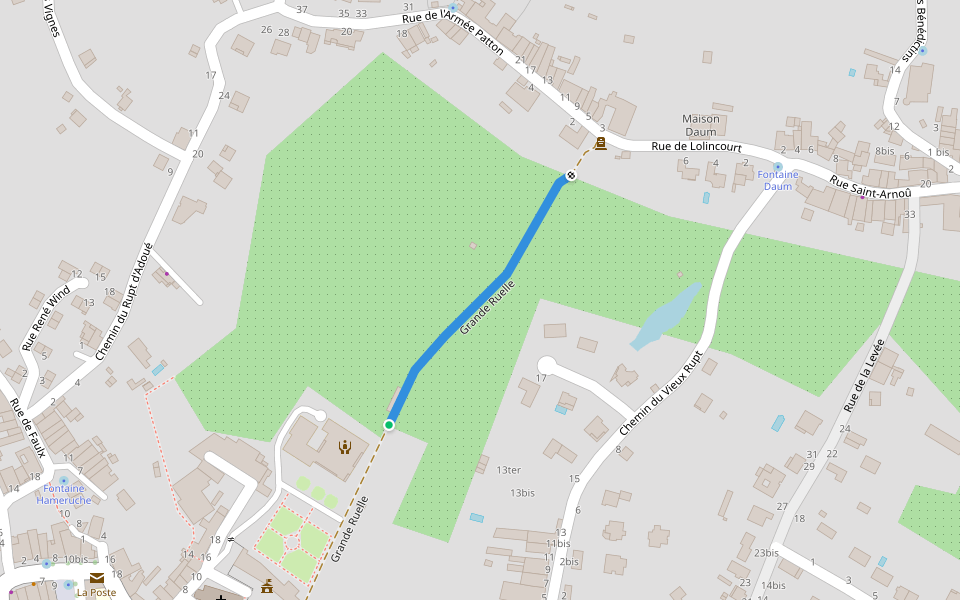 Grande Ruelle walking route map in Lay-Saint-Christophe