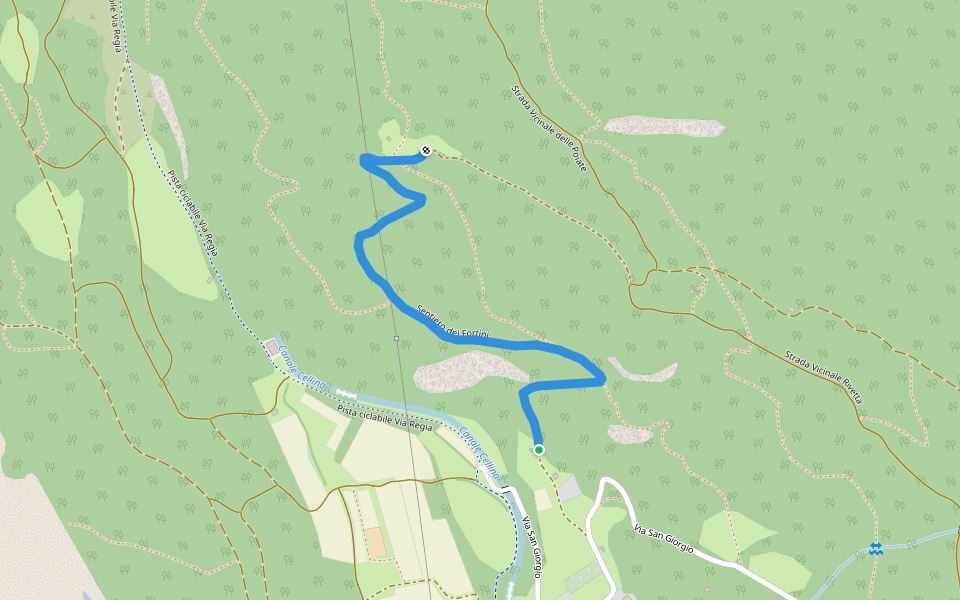 Sentiero dei Fortini walking route map in Soccher - Paiane - Casan - Arsie
