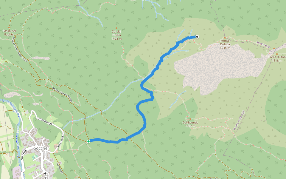 Alta via n.7 (Alta via di Patera) walking route map in Soccher - Paiane - Casan - Arsie
