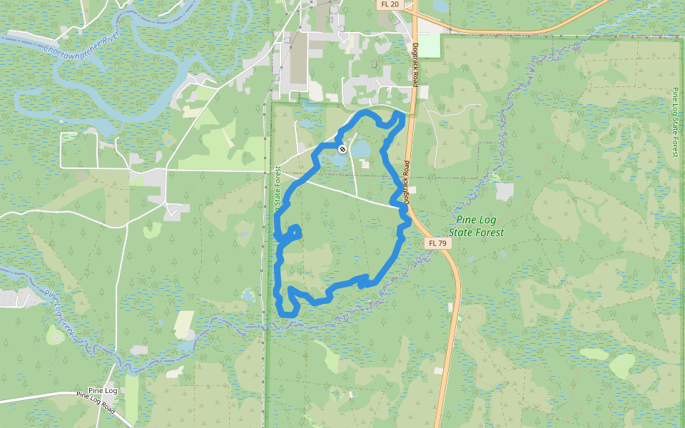 Faye and Dutch Trail walking route map in Ebro